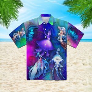 Ballerina Jellyfish Mermaid Under The Sea Hawaiian Shirt  - Thelegend59