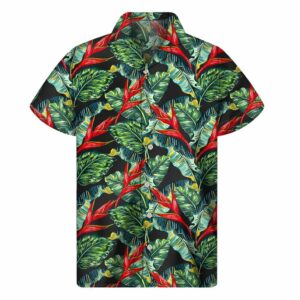 Banana Leaf Hawaiian Pattern Print Men'S Short Sleeve Hawaiian Shirts  - Thelegend59