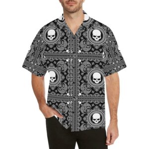 Bandana Skull Print Design Hawaiian Shirt  - Thelegend59