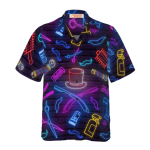 Barber Shop Neon Hawaiian Shirt - For Men And Women - Kids  - Thelegend59