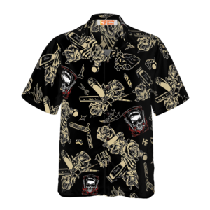 Barber Shop Skull Hawaiian Shirt - For Men And Women - Kids  - Thelegend59
