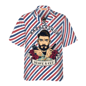 Barbershop Shave & Cut Hawaiian Shirt - For Men And Women - Kids  - Thelegend59