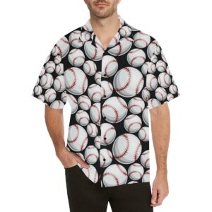 Baseball Black Background Hawaiian Shirt  - Thelegend59