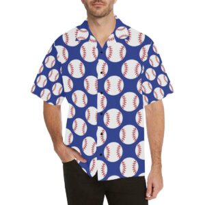 Baseball Blue Background Hawaiian Shirt  - Thelegend59