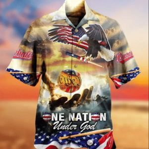 Baseball One Nation Under God Hawaiian Shirt - For Men And Women - Kids  - Thelegend59