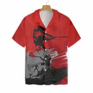 Baseball Red Is The New Black Hawaiian Aloha Hawaiian Shirtss  - Thelegend59