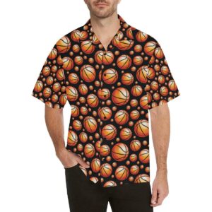 Basketball Black Background Pattern Hawaiian Shirt  - Thelegend59