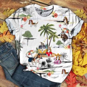 Basset Hound Hawaii Beach Retro  - Thelegend59
