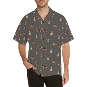 Basset Hound Pattern Print Design Hawaiian Shirt  - Thelegend59
