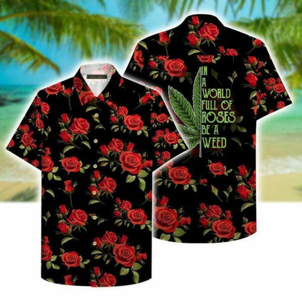 Be A Weed Hawaiian Graphic Print Short Sleeve  - Thelegend59