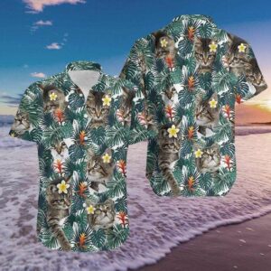 Beach Hawaiian Shirts Buy Cute Little Cat Tropical Hawaiian Aloha Hawaiian Shirtss  - Thelegend59