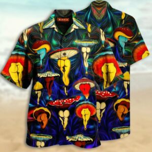 Beach Hawaiian Shirts Buy Hawaiian Aloha Hawaiian Shirtss Hippie Magic Mushroom Body  - Thelegend59
