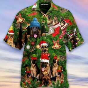 Beach Hawaiian Shirts Buy Loely Christmas German Shepherd Green Hawaiian Aloha Hawaiian Shirtss  - Thelegend59