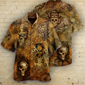 Beach Hawaiian Shirts Buy Skull Steampunk Hawaiian Shirt  - Thelegend59