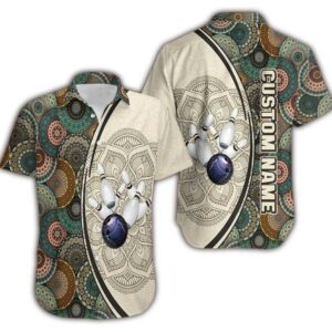 Beach Hawaiian Shirts Custom Name Bowling Mandala Hawaiian Aloha Hawaiian Shirtss  - Thelegend59