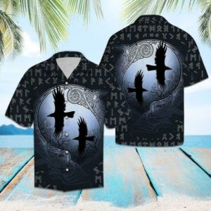 Beach Hawaiian Shirts Find Viking Ravens Hawaiian Shirt  - Thelegend59