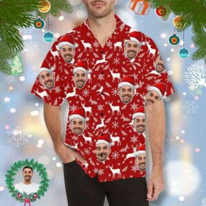 Beach Hawaiian Shirts Funny Custom Face Tropical Red Unisex Hawaiian Aloha Hawaiian Shirtss  - Thelegend59