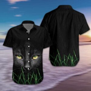 Beach Hawaiian Shirts Get Here Black Cat Eye Hawaiian Aloha Hawaiian Shirtss  - Thelegend59