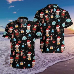 Beach Hawaiian Shirts Get Now Custom Face Christmas Black Hawaiian Aloha Hawaiian Shirtss  - Thelegend59