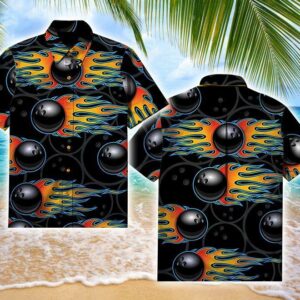 Beach Hawaiian Shirts Get Now Fire Bowling Black Hawaiian Aloha Hawaiian Shirtss  - Thelegend59