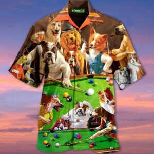 Beach Hawaiian Shirts Get Now Funny Dog Playing Pool Hawaiian Aloha Hawaiian Shirtss  - Thelegend59