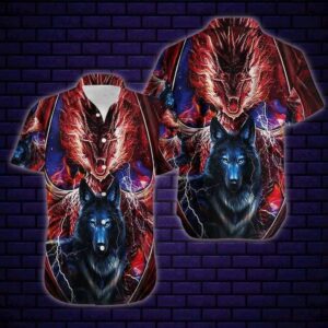 Beach Hawaiian Shirts Get Now Hawaiian Aloha Hawaiian Shirtss Dragon And Wolf Fantastic  - Thelegend59