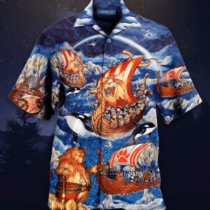 Beach Hawaiian Shirts Get Now Hawaiian Aloha Hawaiian Shirtss Viking Cats Fa-La-La Valhalla-La  - Thelegend59