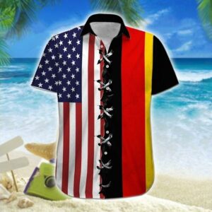 Beach Hawaiian Shirts Hawaiian Aloha Hawaiian Shirts America Germany Flag  - Thelegend59