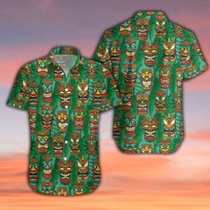 Beach Hawaiian Shirts Hawaiian Aloha Hawaiian Shirts Tiki Palm Leaehawaiian Shirts Pattern  - Thelegend59