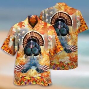 Beach Hawaiian Shirts Hawaiian Aloha Hawaiian Shirtss Turkey And Eagle Thanksgiving  - Thelegend59