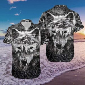 Beach Hawaiian Shirts Hawaiian Aloha Hawaiian Shirtss Wolf  - Thelegend59