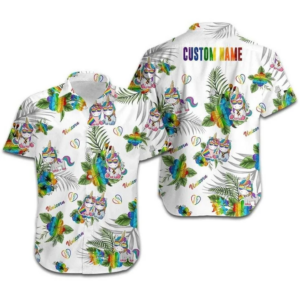 Beach Hawaiian Shirts Hawaiians Lgbt Unicorn Hibiscus Custom Name - Hawaiian Shirt - For Men And Women - Kids  - Thelegend59