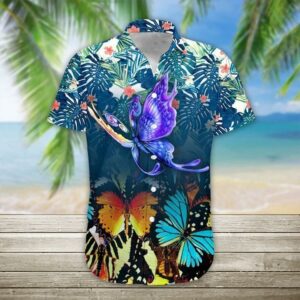 Beach Hawaiian Shirts High Quality Butterfly Hawaiian Shirt  - Thelegend59