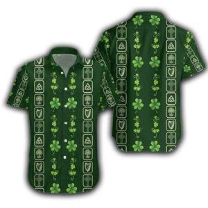 Beach Hawaiian Shirts High Quality Cloer Simple Patricks Day Irish Green Hawaiian Aloha Hawaiian Shirtss  - Thelegend59