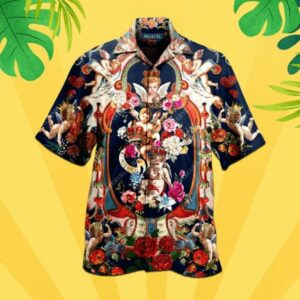 Beach Hawaiian Shirts Loely King Angelhawaiian Shirts With Rohawaiian Shirtse Hawaiian Unihawaiian Shirtsex Aloha Hawaiian Shirts  - Thelegend59