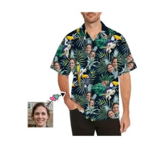 Beach Hawaiian Shirts Order Funny Custom Face Tropical Parrot Unisex Hawaiian Aloha Hawaiian Shirtss  - Thelegend59