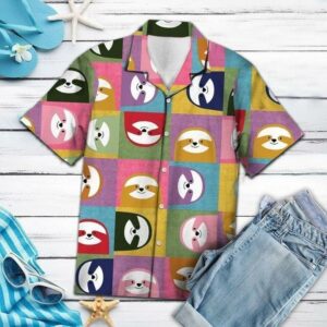 Beach Hawaiian Shirts Order Happy Sloth Hawaiian Shirt  - Thelegend59