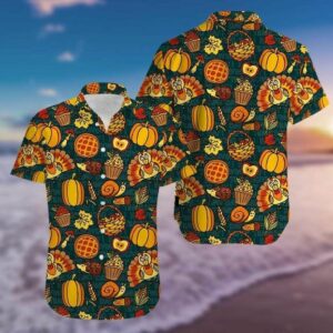 Beach Hawaiian Shirts Order Hawaiian Aloha Hawaiian Shirtss Thanksgiving Autumn Objects Turkey  - Thelegend59
