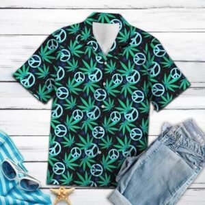 Beach Hawaiian Shirts Order Hippie Peace Loe Weeds Hawaiian Aloha Hawaiian Shirtss  - Thelegend59
