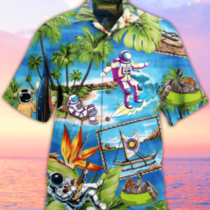 Beach Hawaiian Shirts Shop Amazing Astronaut Hawaiian Shirt  - Thelegend59