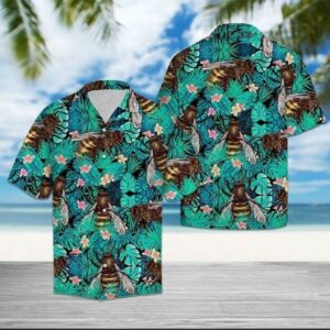 Beach Hawaiian Shirts Shop Bee Tropical Hawaiian Shirt  - Thelegend59