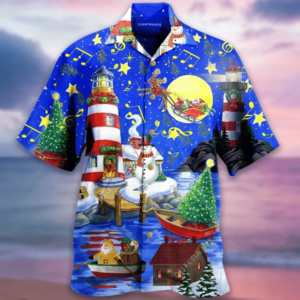 Beach Hawaiian Shirts Shop Christmas Sky Hawaiian Shirt  - Thelegend59