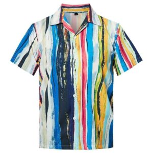 Beach Hawaiian Shirts Shop Mens Hawaiian Shirt Stripe  - Thelegend59