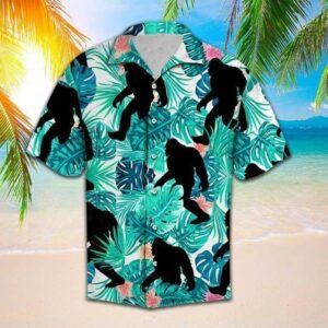 Beach Hawaiian Shirts Simple Bigfoot Hawaiian Aloha Hawaiian Shirtss  - Thelegend59