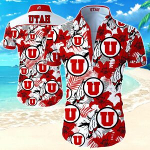 Beach Hawaiian Shirts Utah Utes Football Hawaiian Shirt  - Thelegend59