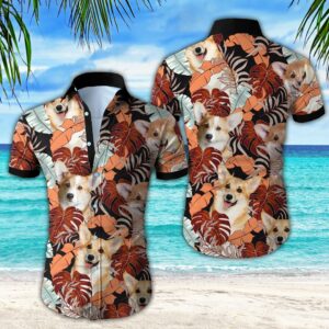 Beach Hawaiian Shirts Wozoro Corgi Hawaiian Shirt  - Thelegend59