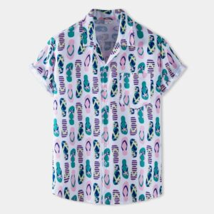 Beach Slippersblue Unique Design Unisex Hawaiian Shirt  - Thelegend59