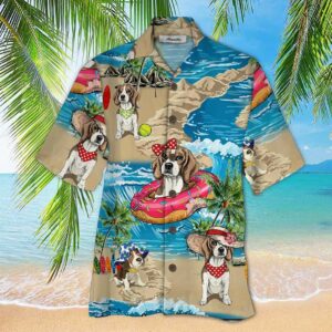 Beagle Enjoy Summer Beach Unisex Hawaiian Shirts  - Thelegend59