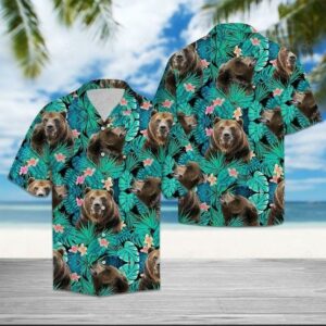 Bear Tropical Hawaiian Shirt - Unihawaiian Shirtsex - Adult -  - Thelegend59