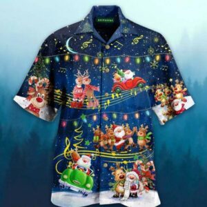 Beautiful Christmas Music Santa Claus Unisex Hawaiian Aloha Hawaiian Shirtss  - Thelegend59